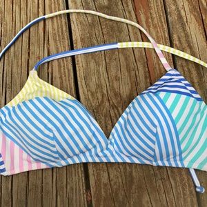 J. Crew Cross Back Striped Bikini 👙 Top Small
